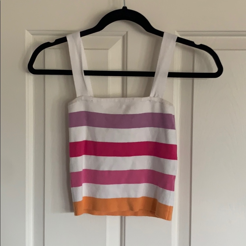 FOREVER21 Striped Sweater Crop Top
